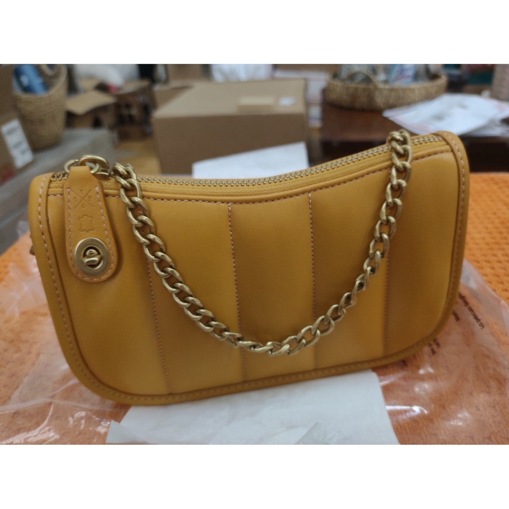 NWOT Coach Quilted Leather Swinger 20 in Buttercup w/Brass HW